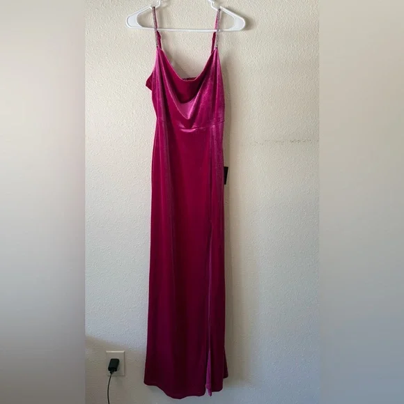 Lulu's Pink Satin Maxi Dress - Picture 8 of 13